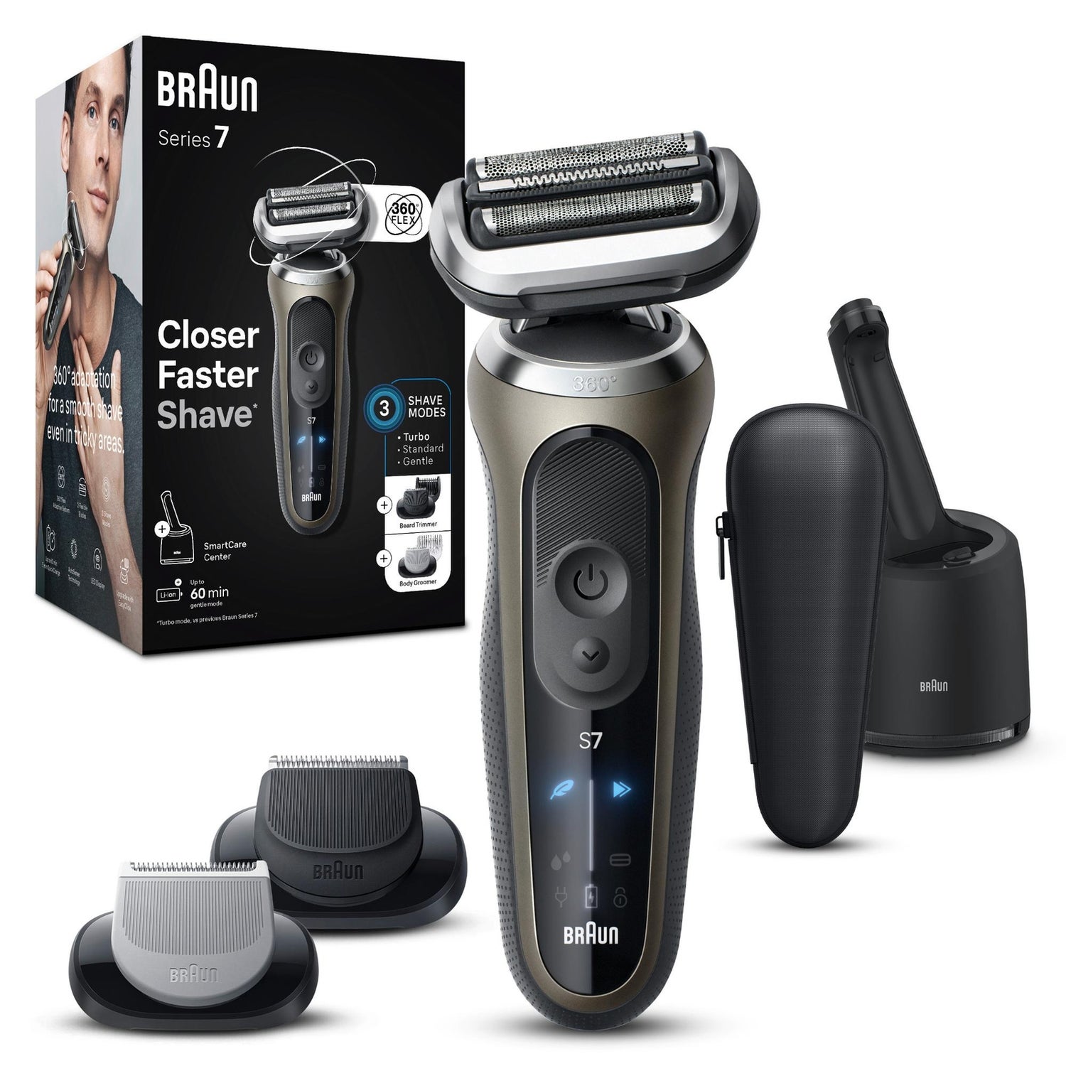 Braun Series 7 Elektrorasierer für Herren, 72-C7650cc, Gold