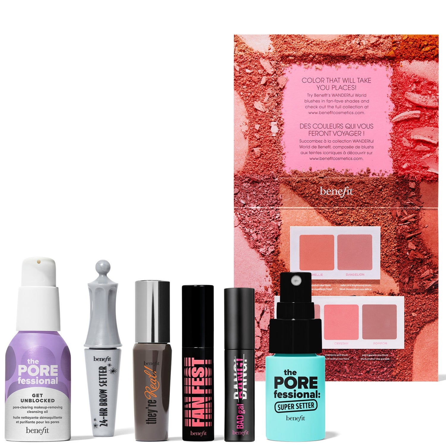 benefit Bestselling Mascara Trio, Clay Mask, Brow Setter and Setting Spray Bundle