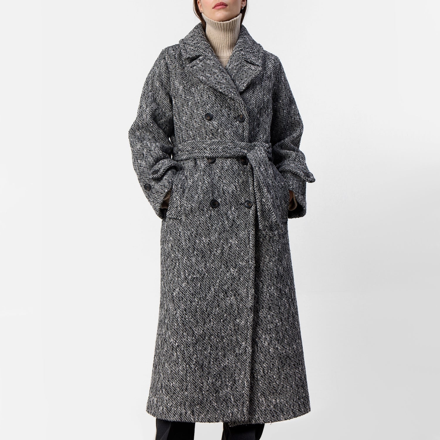 Leveté Room LR-Honey 1 Wool-Blend Twill Coat - L