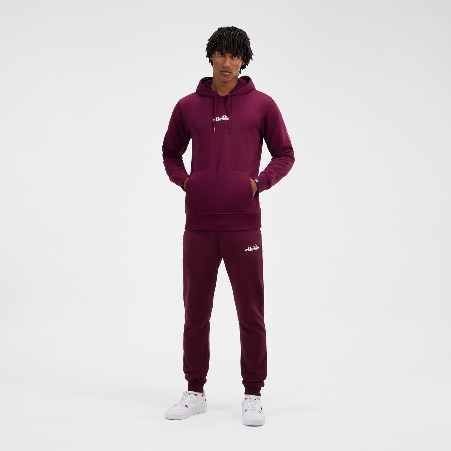 Men s Pershuta Hoodie Burgundy Ellesse