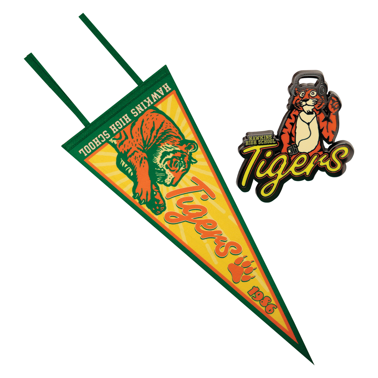 Stranger Things Pennant and Pin Badge Set