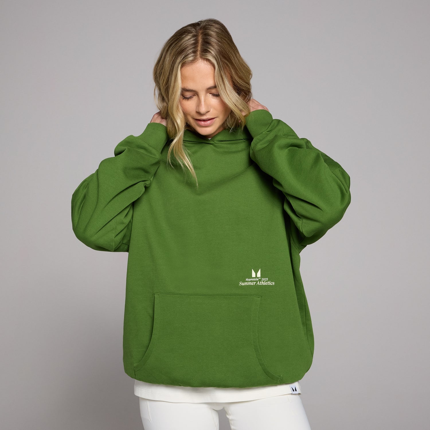 MP Retro Graphic Oversized Hoodie - Dark Pine