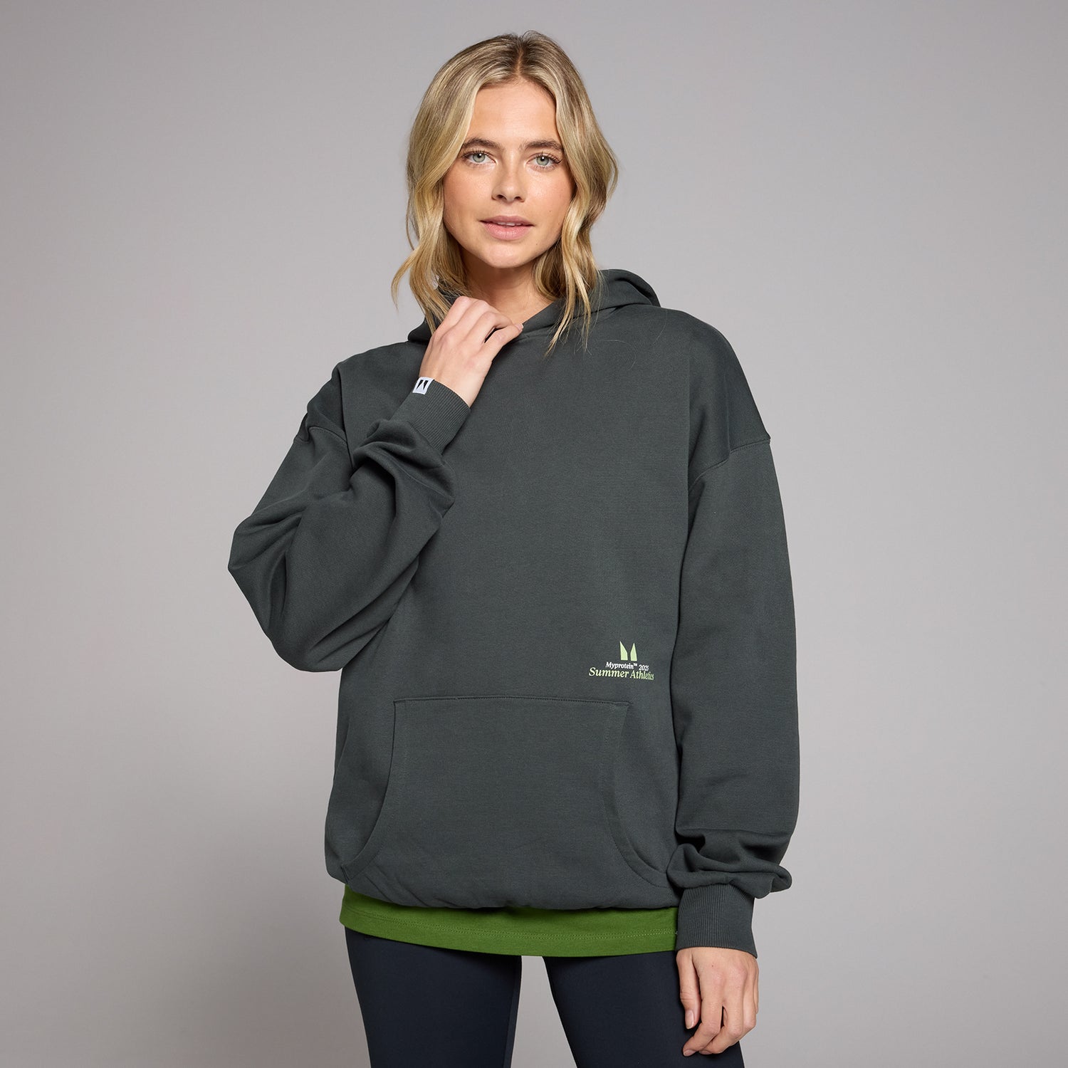 Sweat à capuche oversize MP Lifestyle pour femmes – Noir délavé - S-M