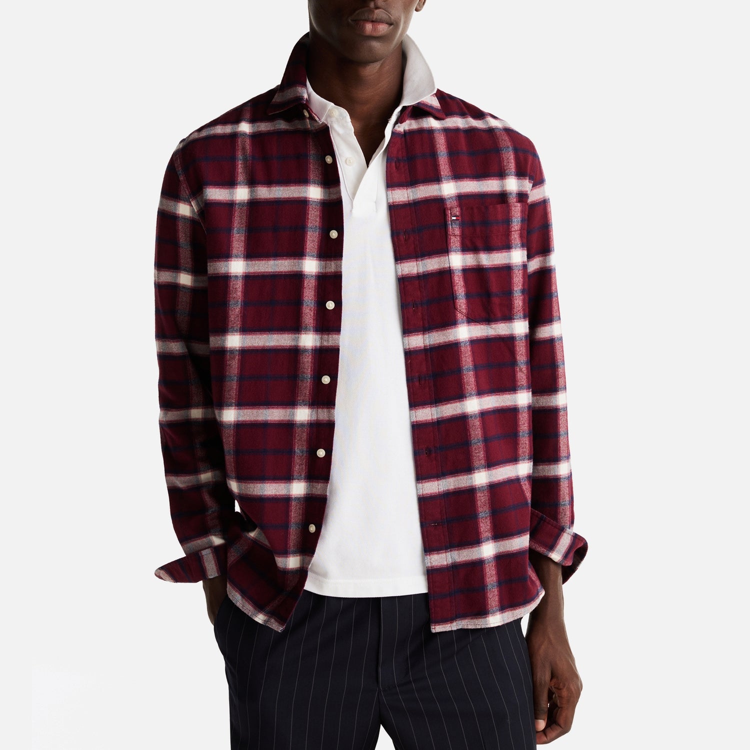 Tommy Hilfiger Brushed Shadow Cotton-Blend Shirt - M