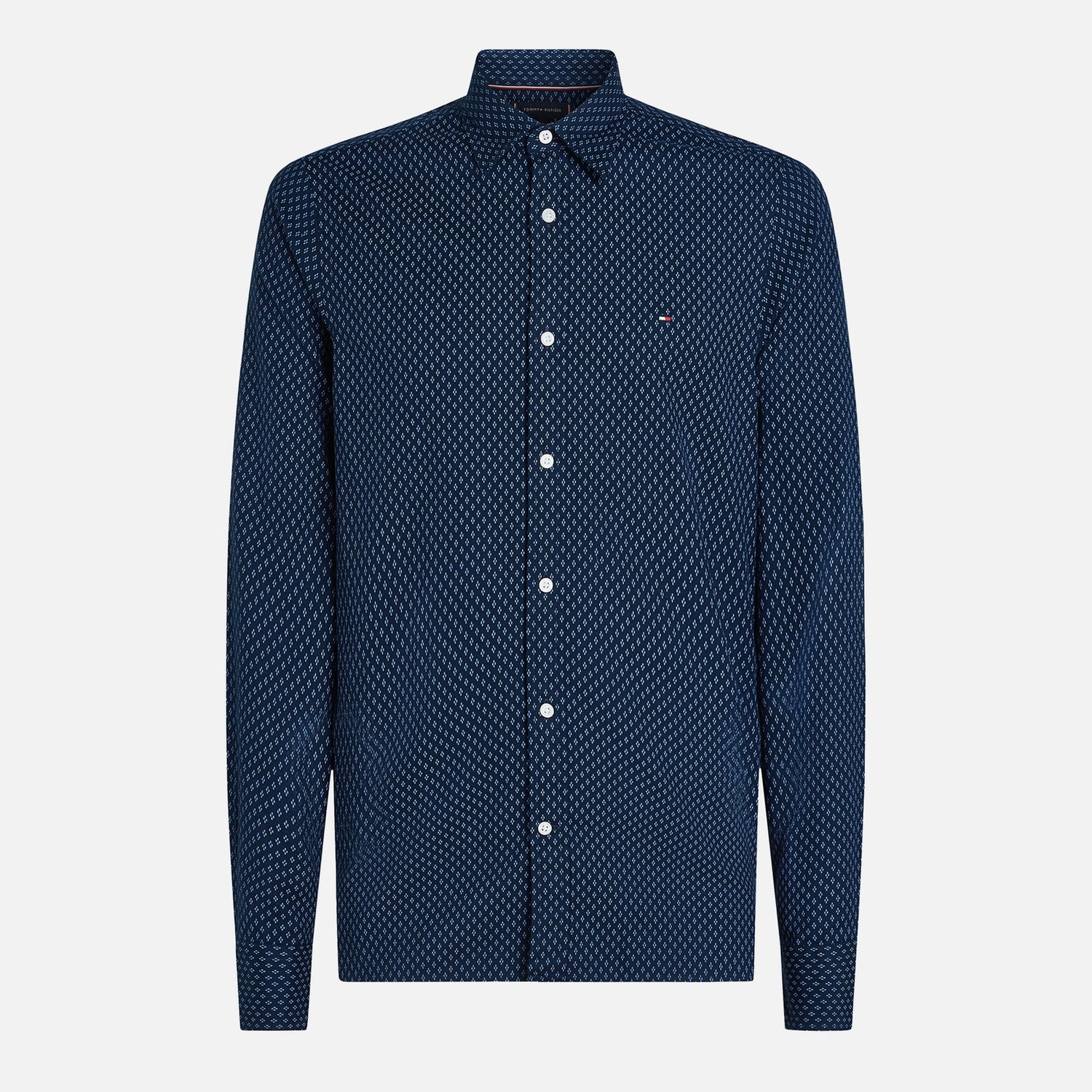 Tommy Hilfiger Brushed Micro-Print Cotton-Blend Shirt - S