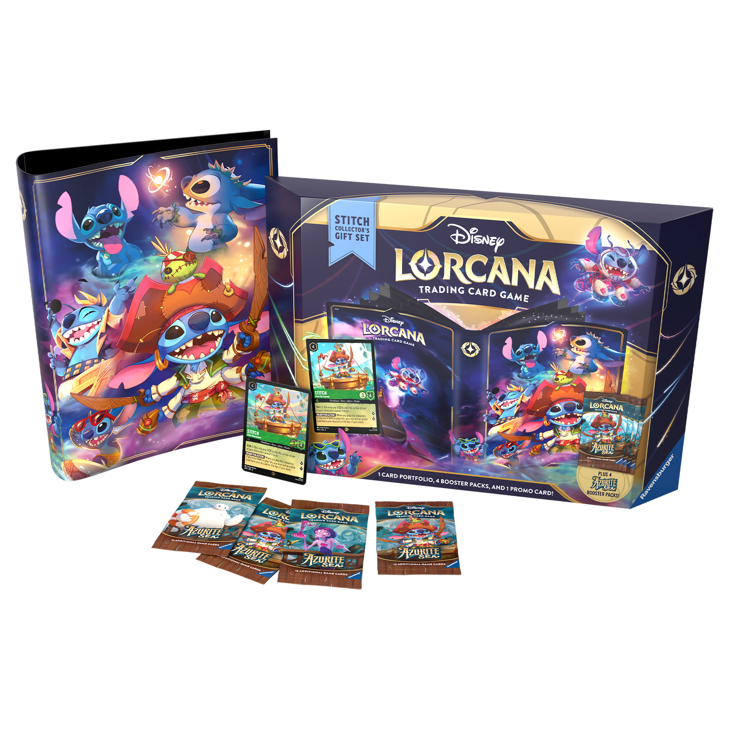 Disney Lorcana Trading Card Game Azurite Sea Stitch Collectors Gift Set
