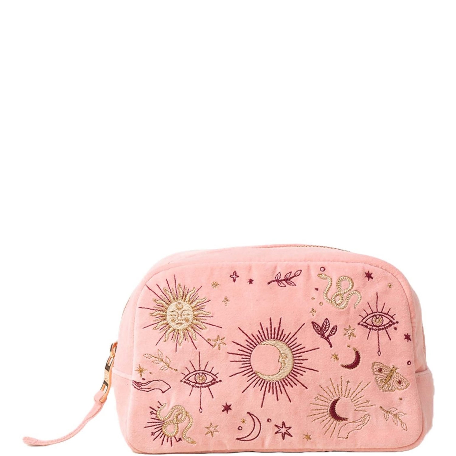 Elizabeth Scarlett Boho Mysticism Pale Pink Velvet Makeup Bag