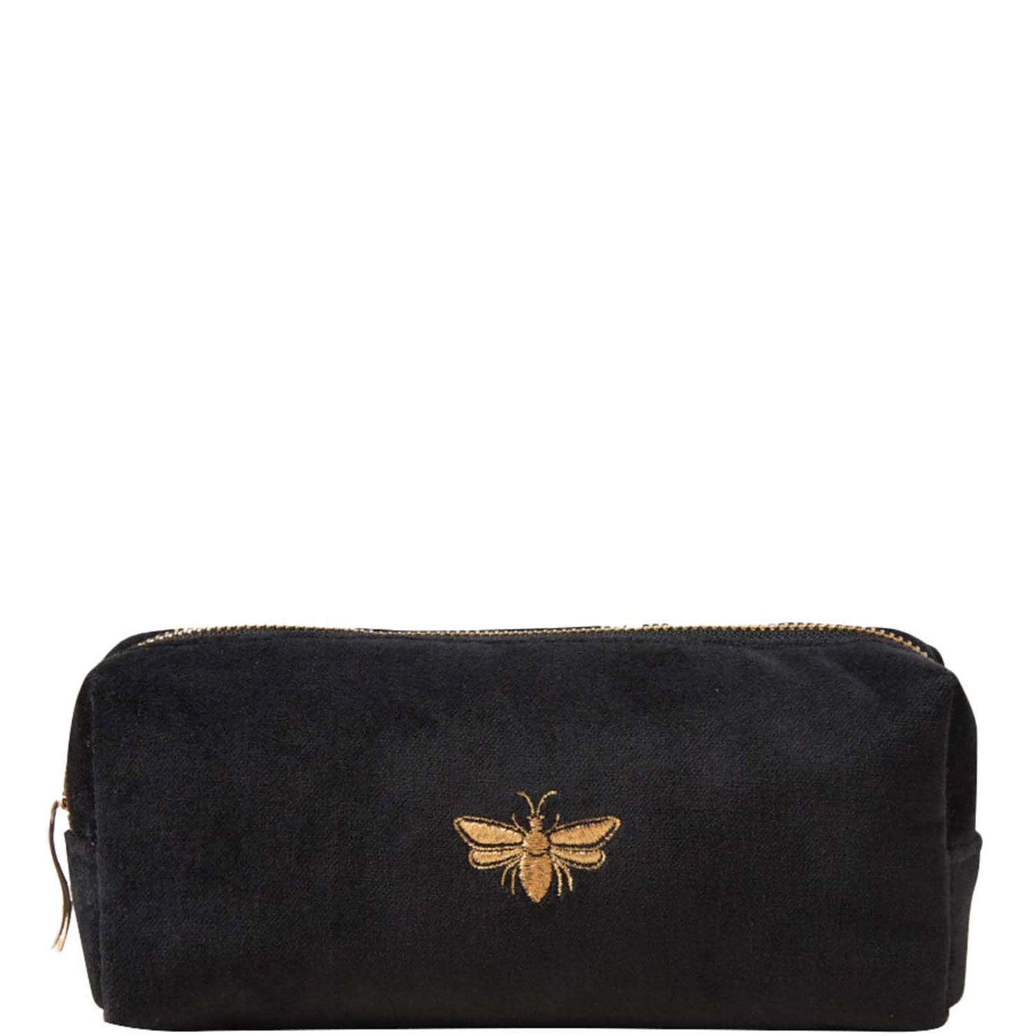 Elizabeth Scarlett Honey Bee Charcoal Velvet Makeup Brush Bag