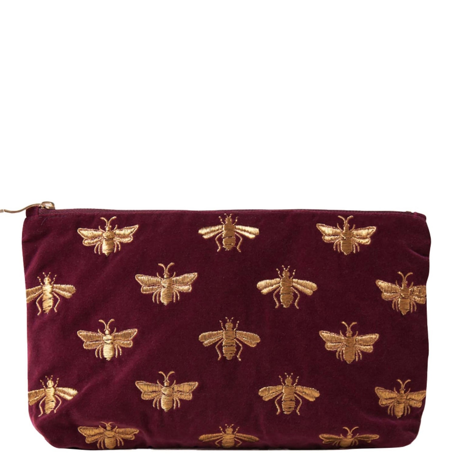 Elizabeth Scarlett Honey Bee Plum Velvet Everyday Pouch