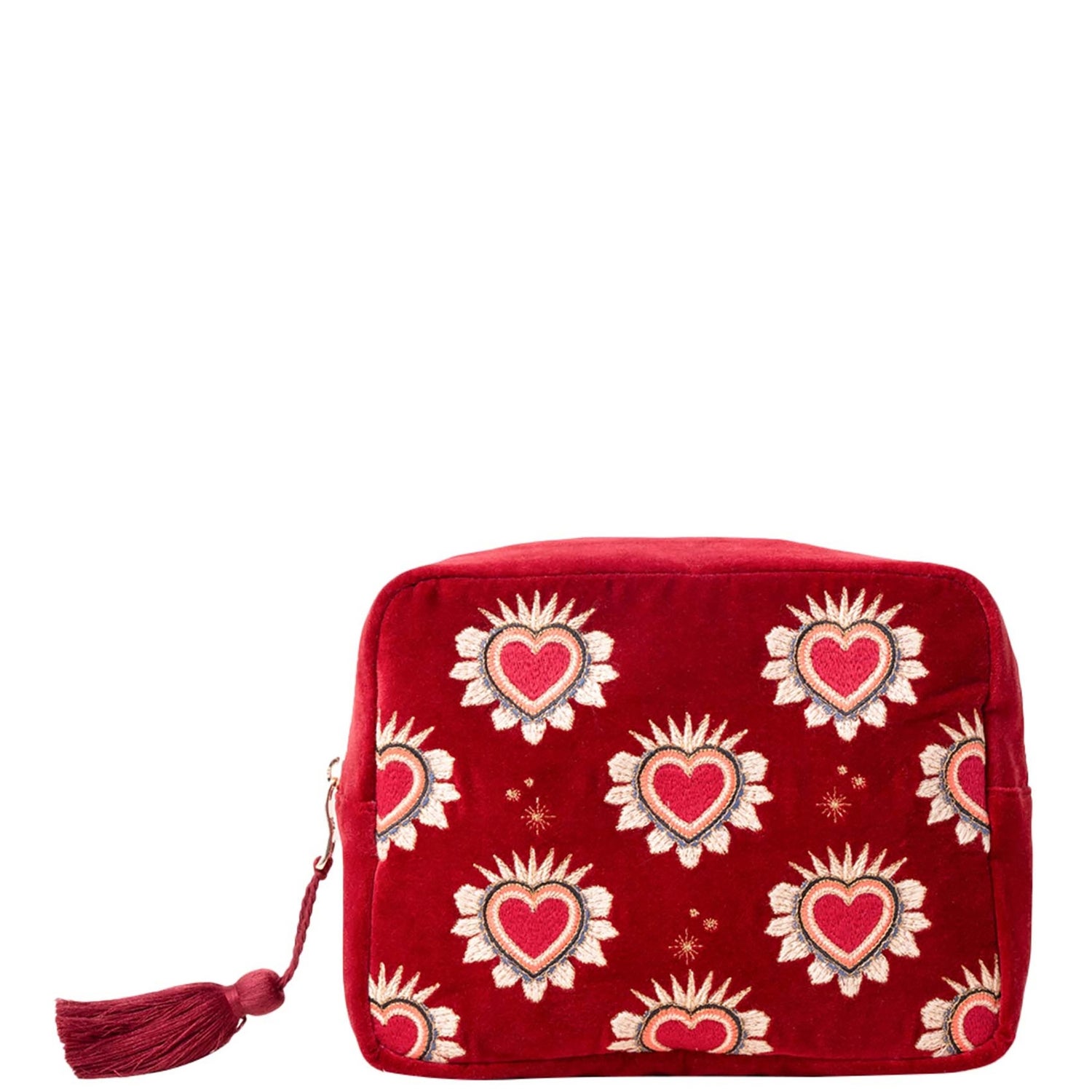 Elizabeth Scarlett Sacred Hearts Rouge Velvet Wash Bag