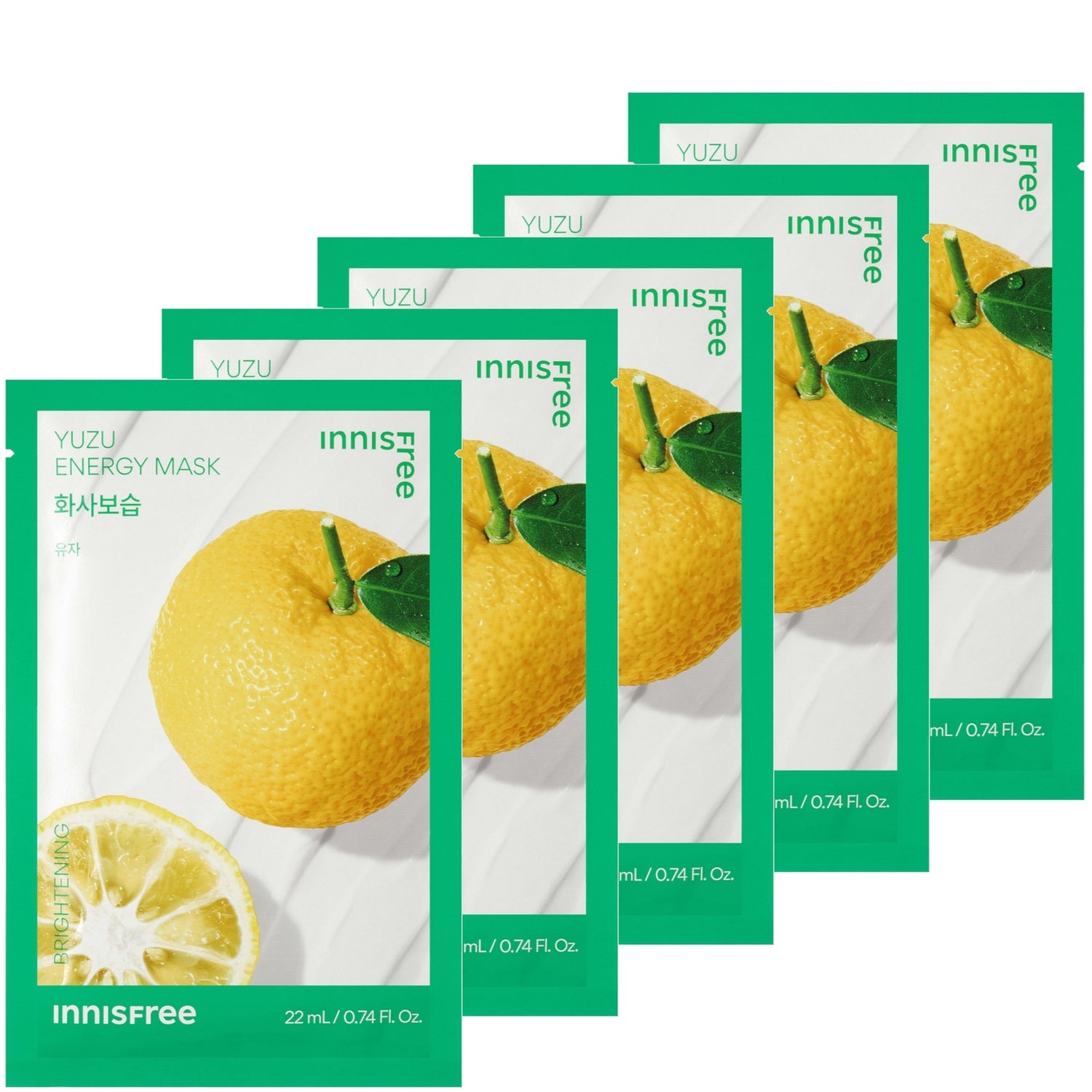 INNISFREE Energy Mask 22ml - Yuzu (5 Pack)