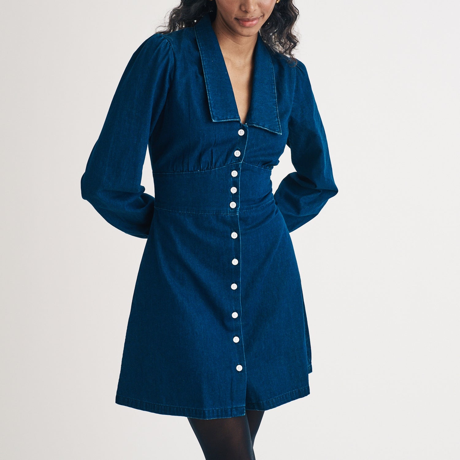Nobody's Child Ls Daisy Denim Mini Dress - UK 6