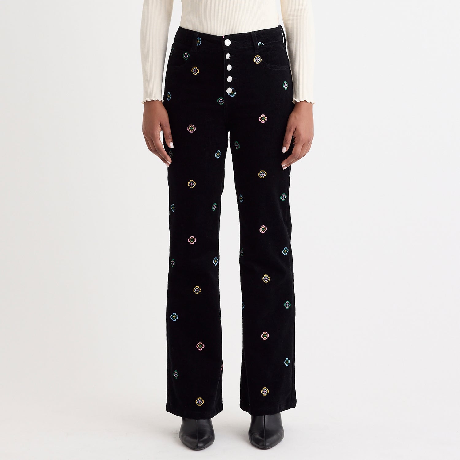 Nobody's Child Kickflare Stretch-Cotton Corduroy Trousers - UK 8