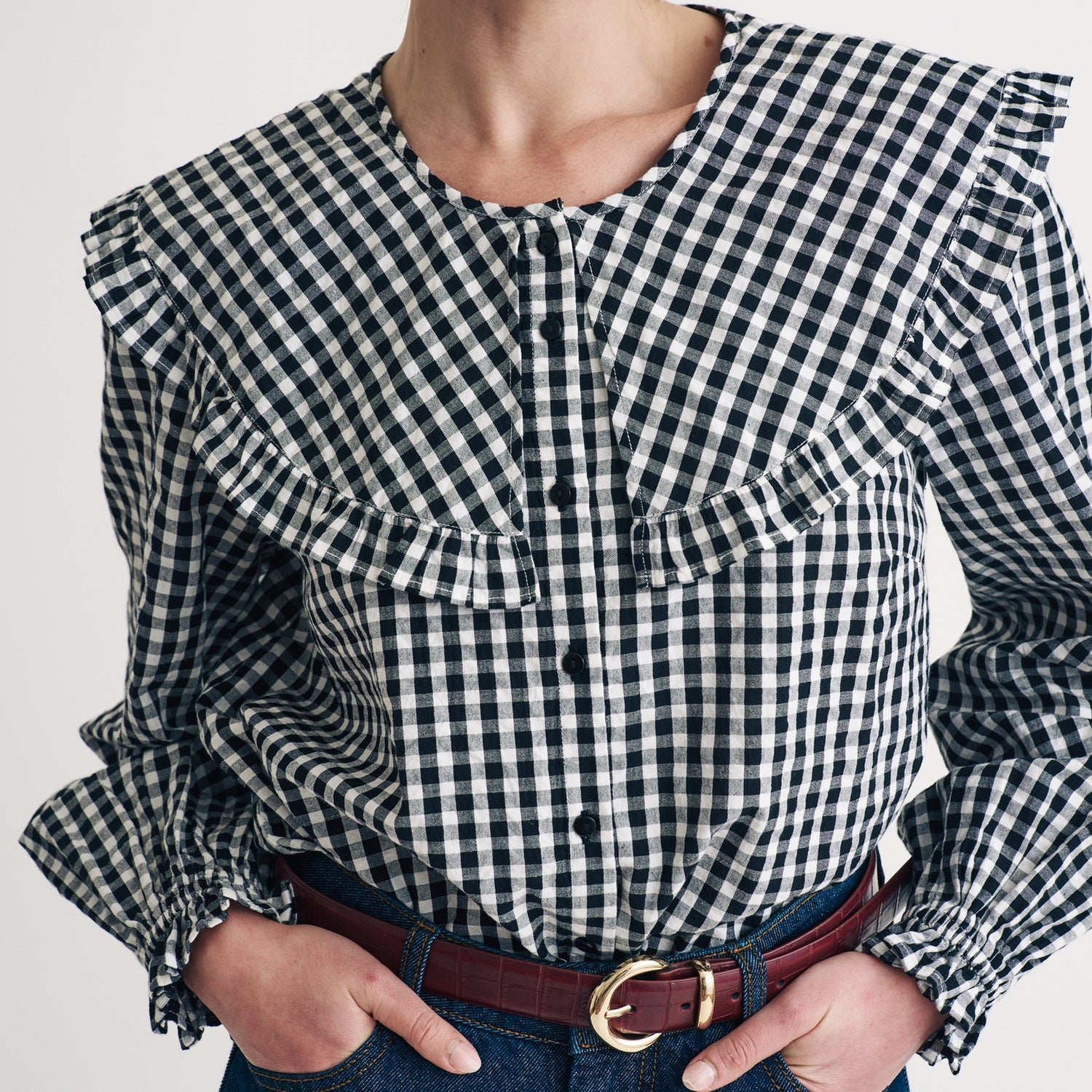 Nobody's Child Jennifer Cotton Seersucker Blouse - UK 10