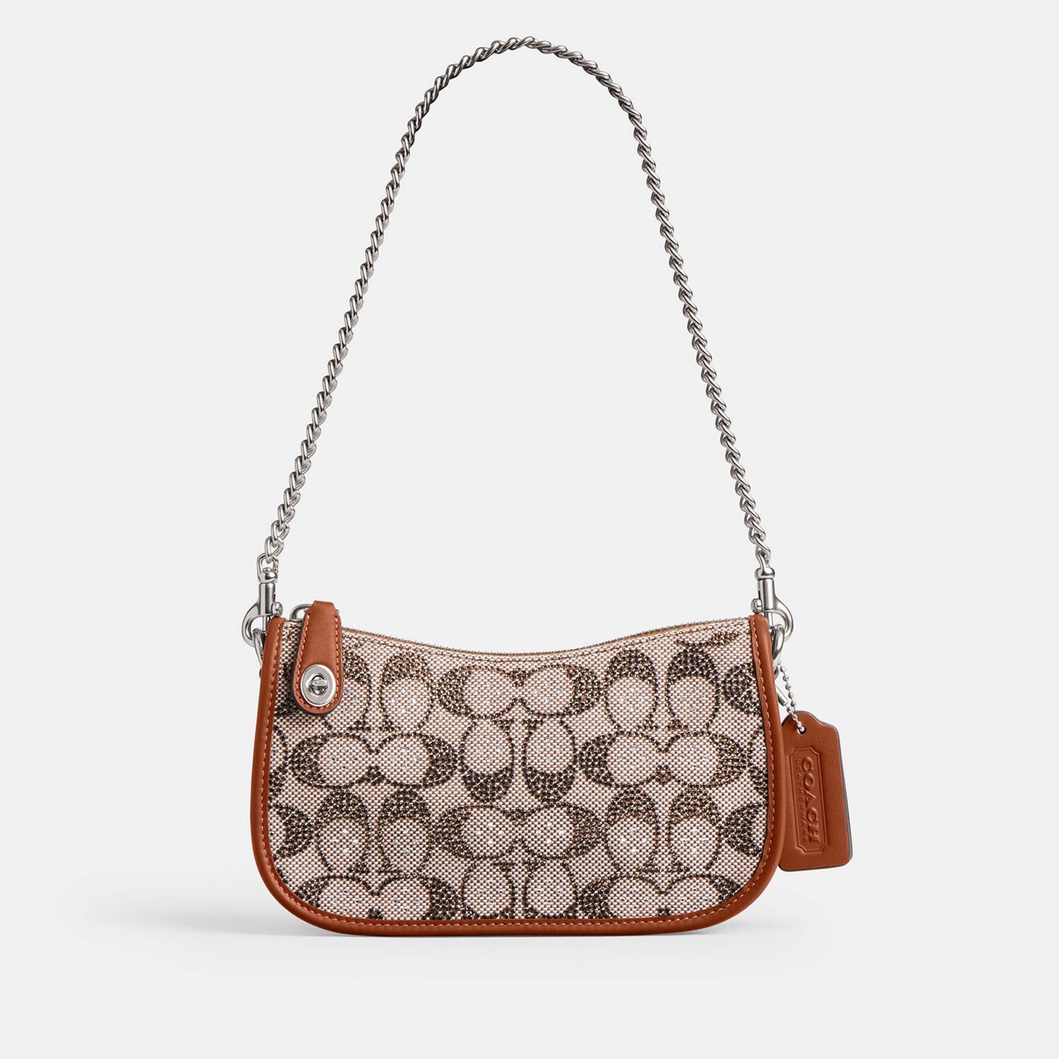 Coach Crystal Signature Logo-Jacquard Swinger 20 Bag