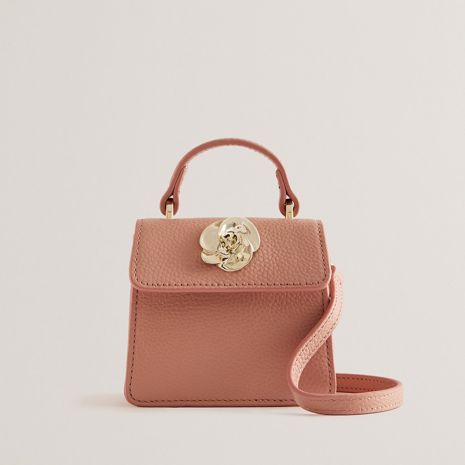 Ted Baker Roslie Rose Pebble-Grain Leather Mini Bag