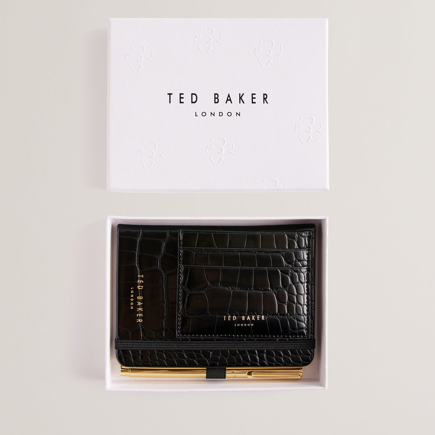 Ted Baker Peryyy Croc A6 Notebook And Cardholder Gift Set