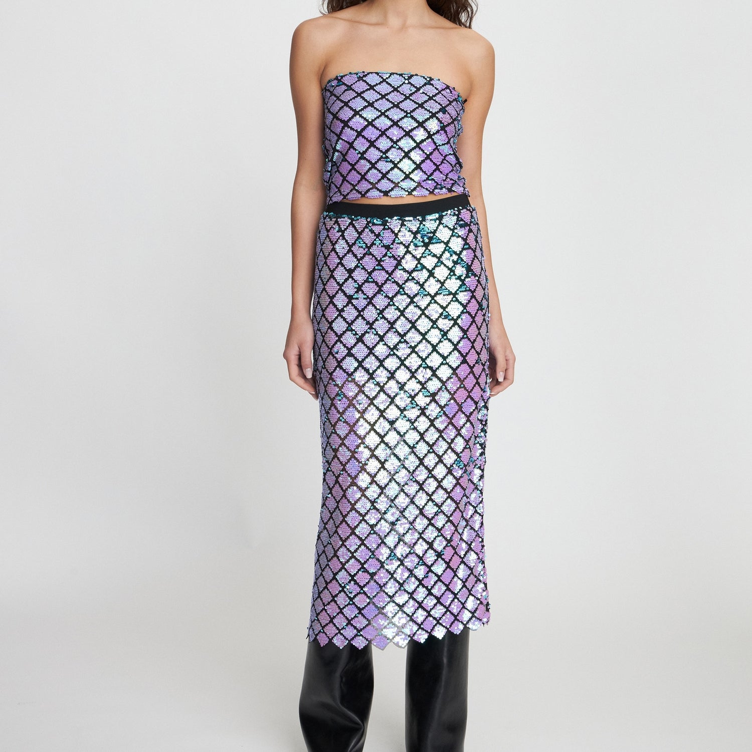 Stella Nova Sequinned Mesh Top - DK 36/UK 10