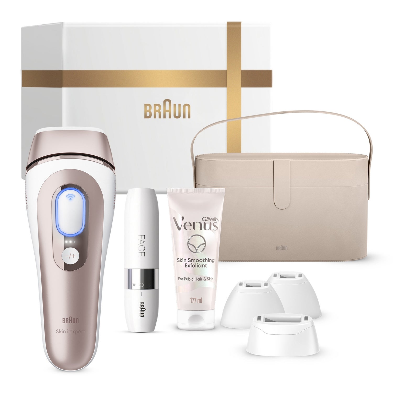 Braun Gift Box: IPL Pro 7 PL7387, Face FS1000 & Venus Skin Smooth Exfoliant