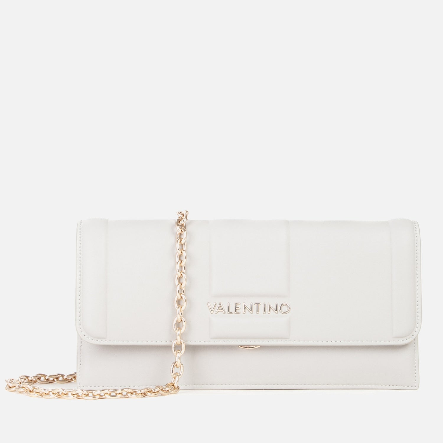 Valentino Brass Faux Leather Pochette Bag
