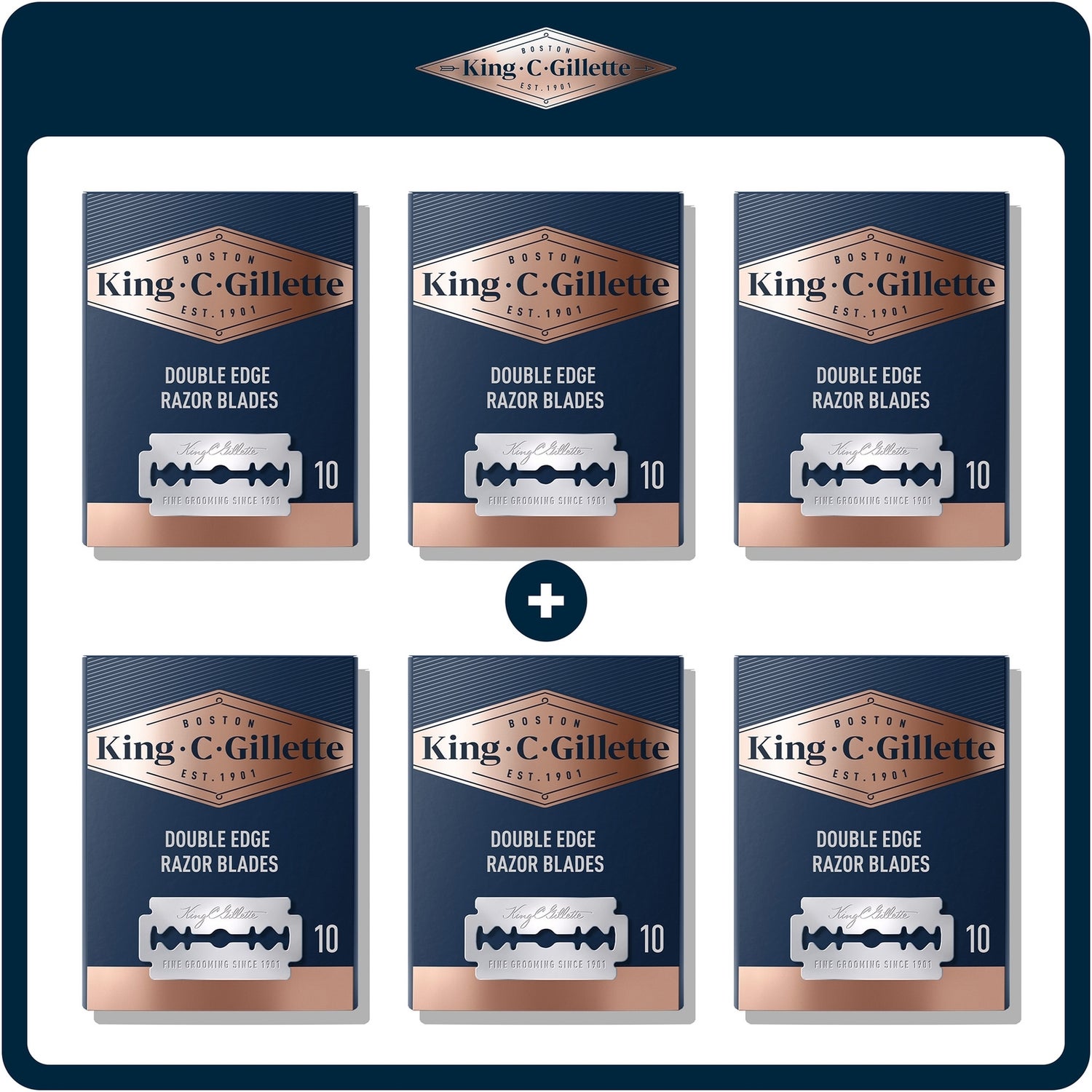 King C. Gillette Double Edge Safety Razor Blades (60 Pack)