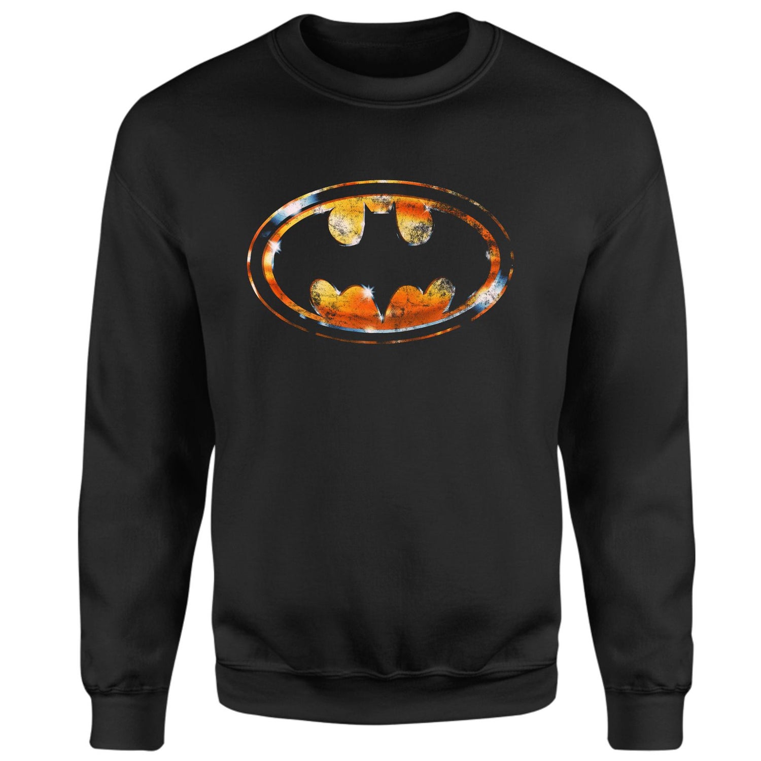 BATMAN Bat Logo Distressed Sweatshirt - Black