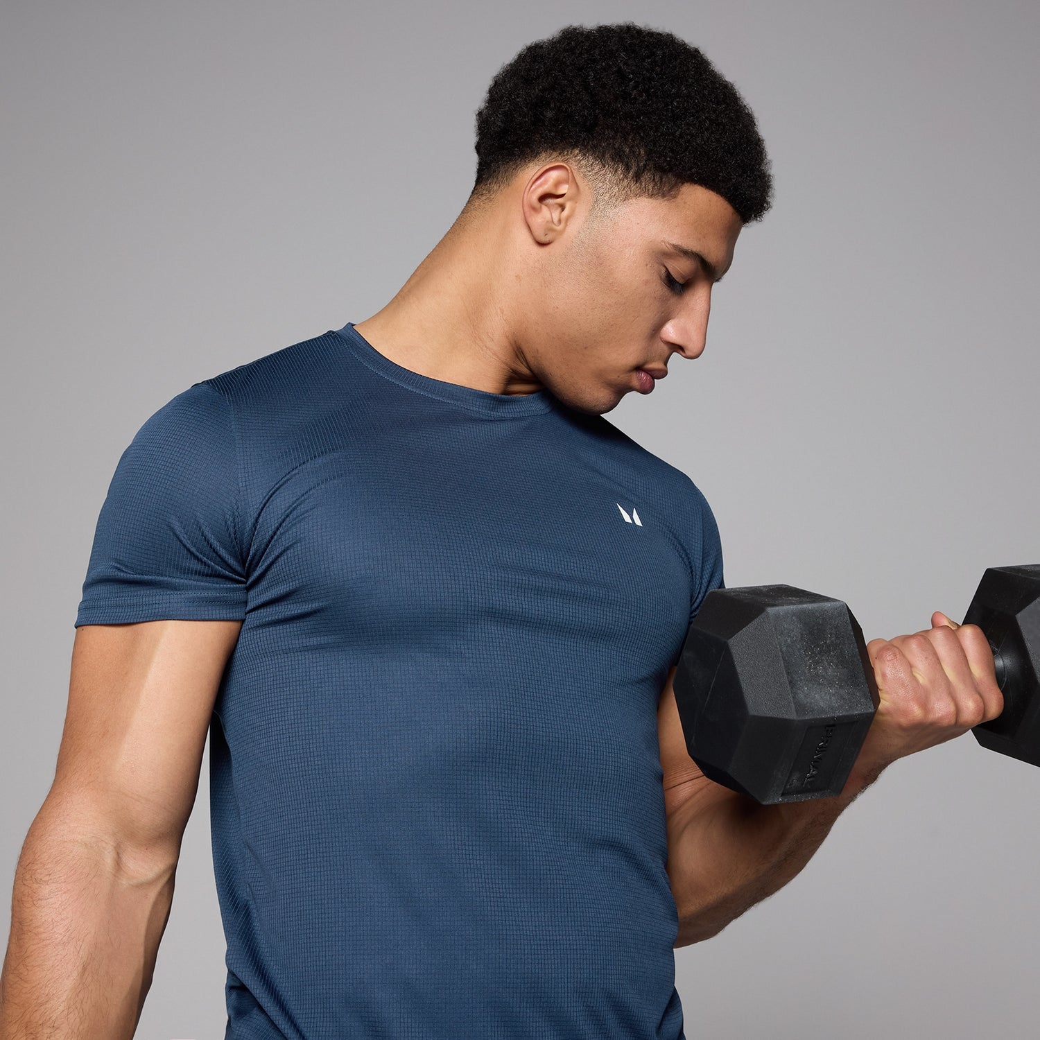 T-shirt d’entraînement texturé MP pour hommes – Bleu foncé - XS