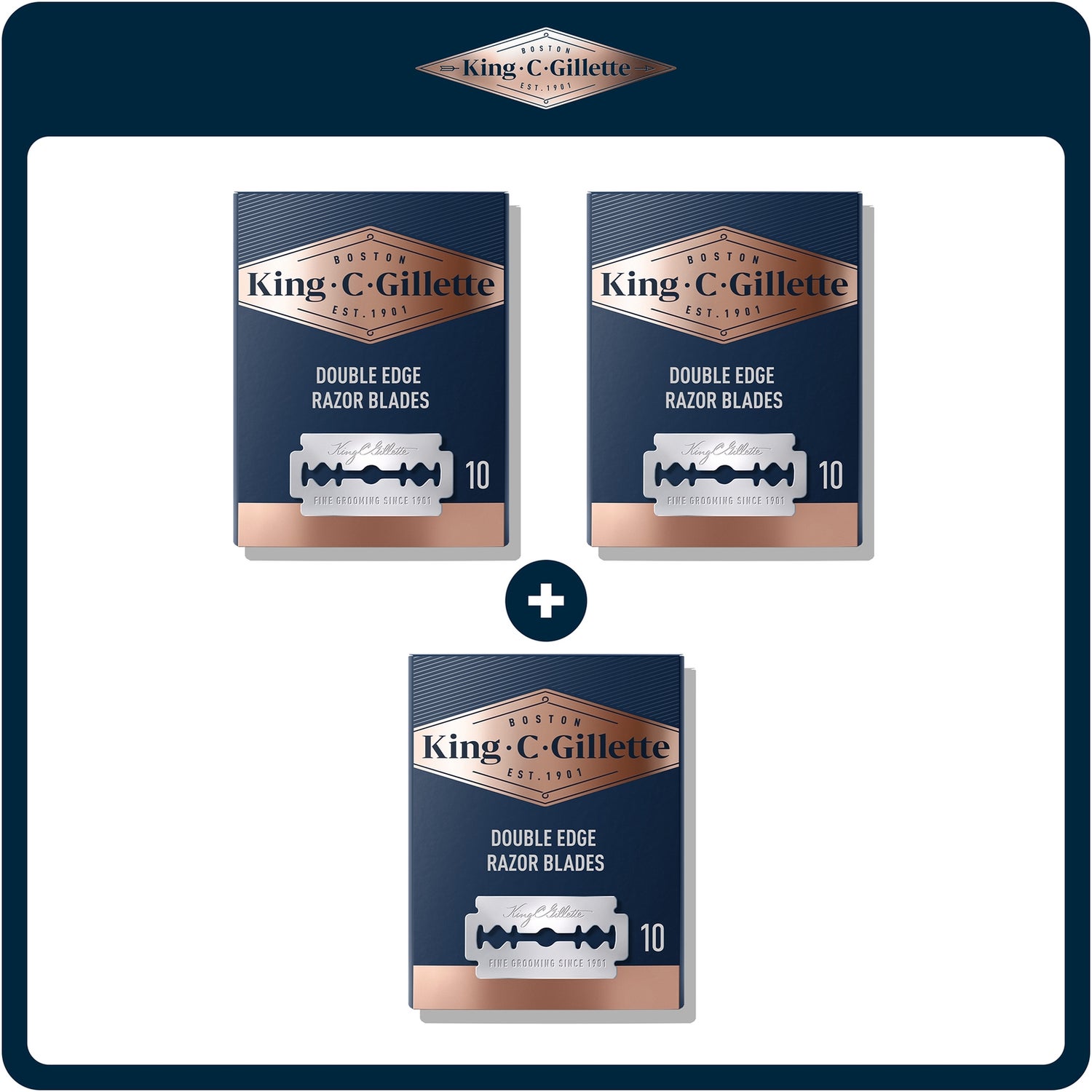 King C. Gillette Double Edge Safety Razor Blades (30 Pack)