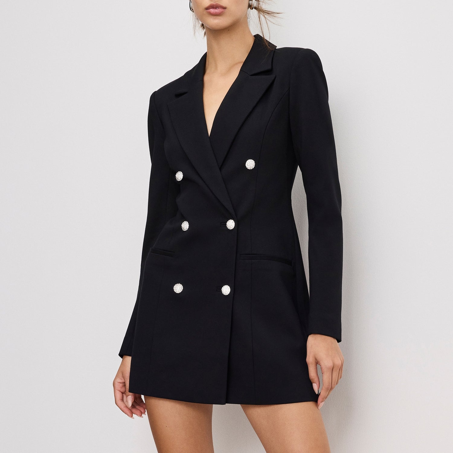 Good American Exec Embellished Ponte Blazer Dress - L