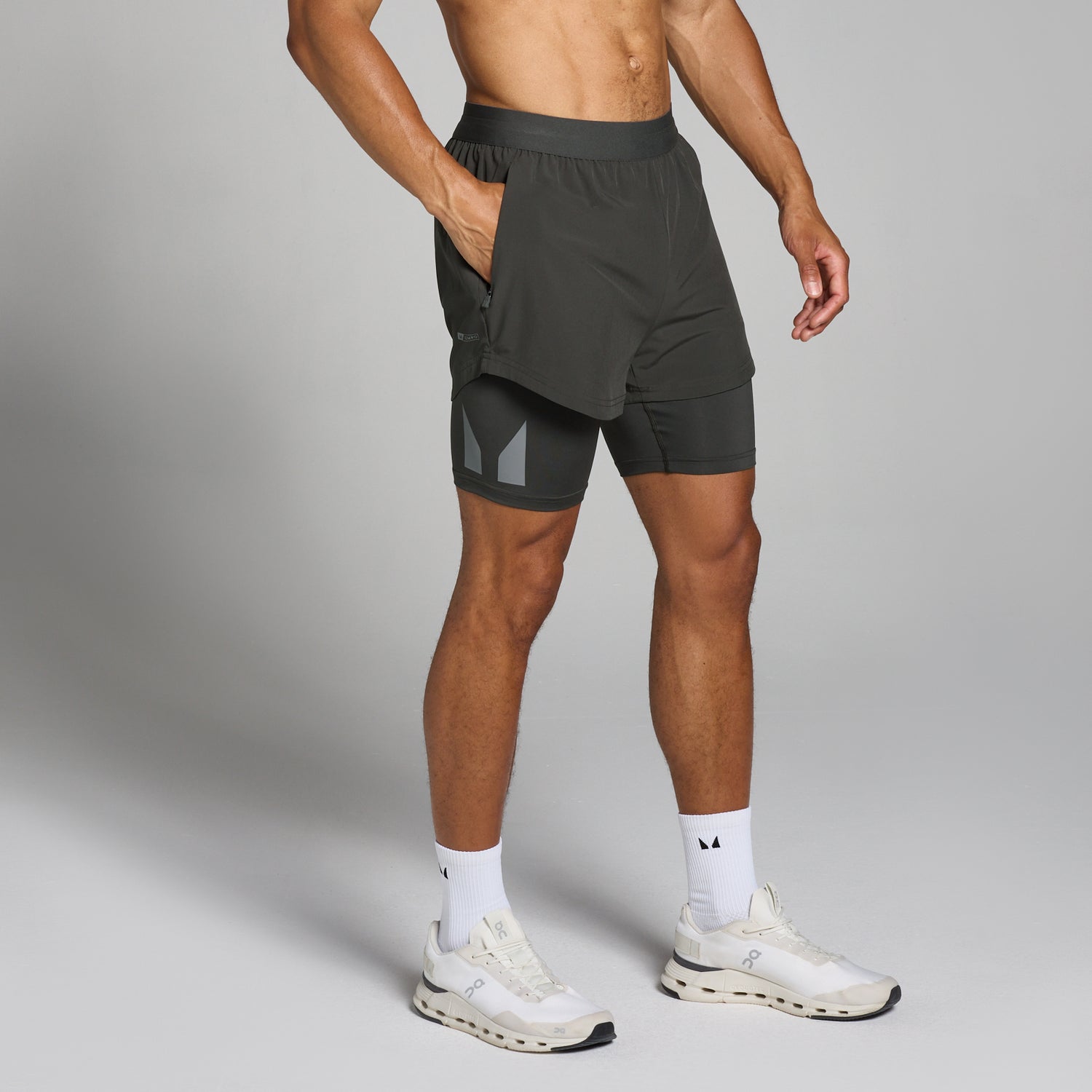 MP Men's Tempo 2 in 1 Shorts - Night Grey - XS