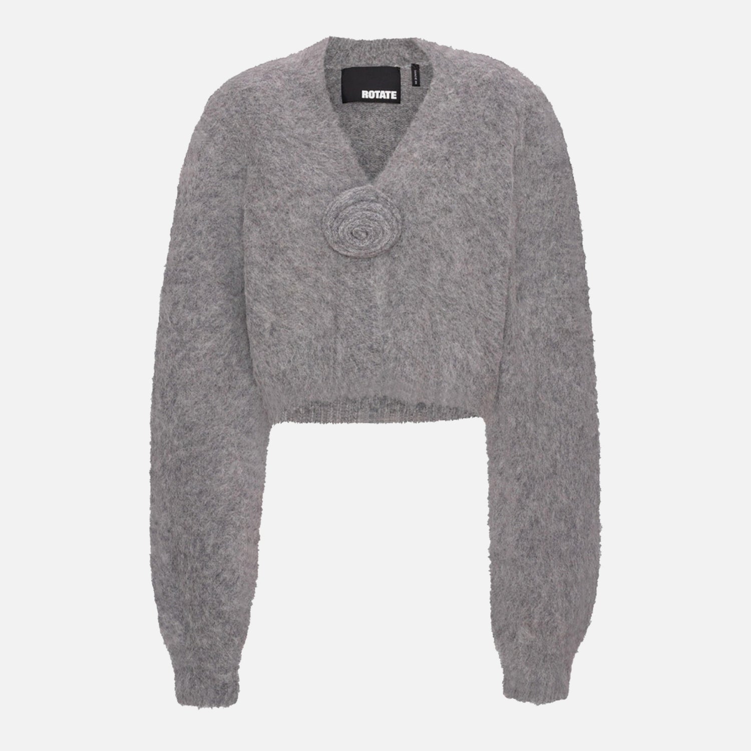 Rotate Birger Christensen Brushed-Knit Cropped Cardigan - DK 38/UK 10