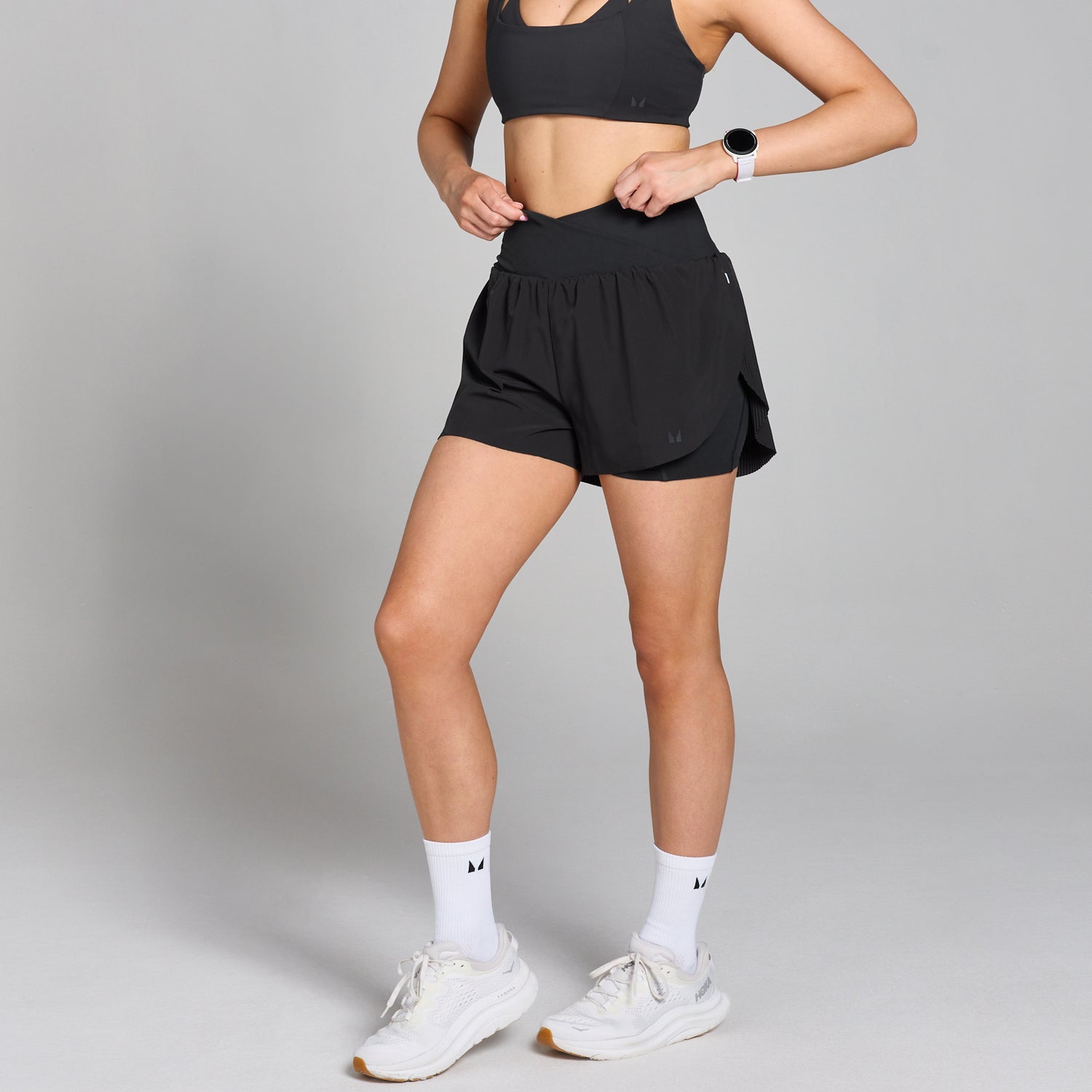 MP Women's Velocity Pleated Running Short - Black - XS