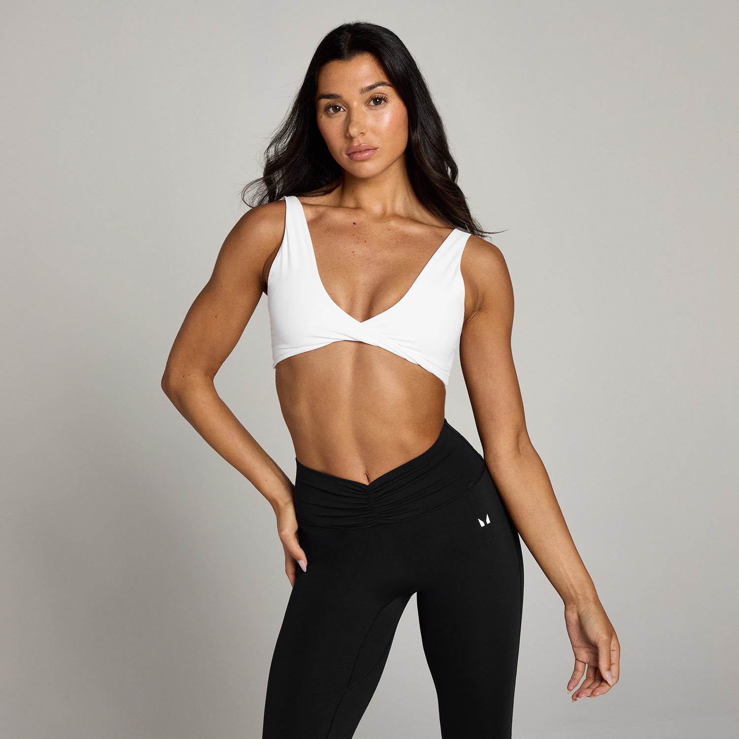 MP Women's Tempo Twist Front Sports Bra - White - XS