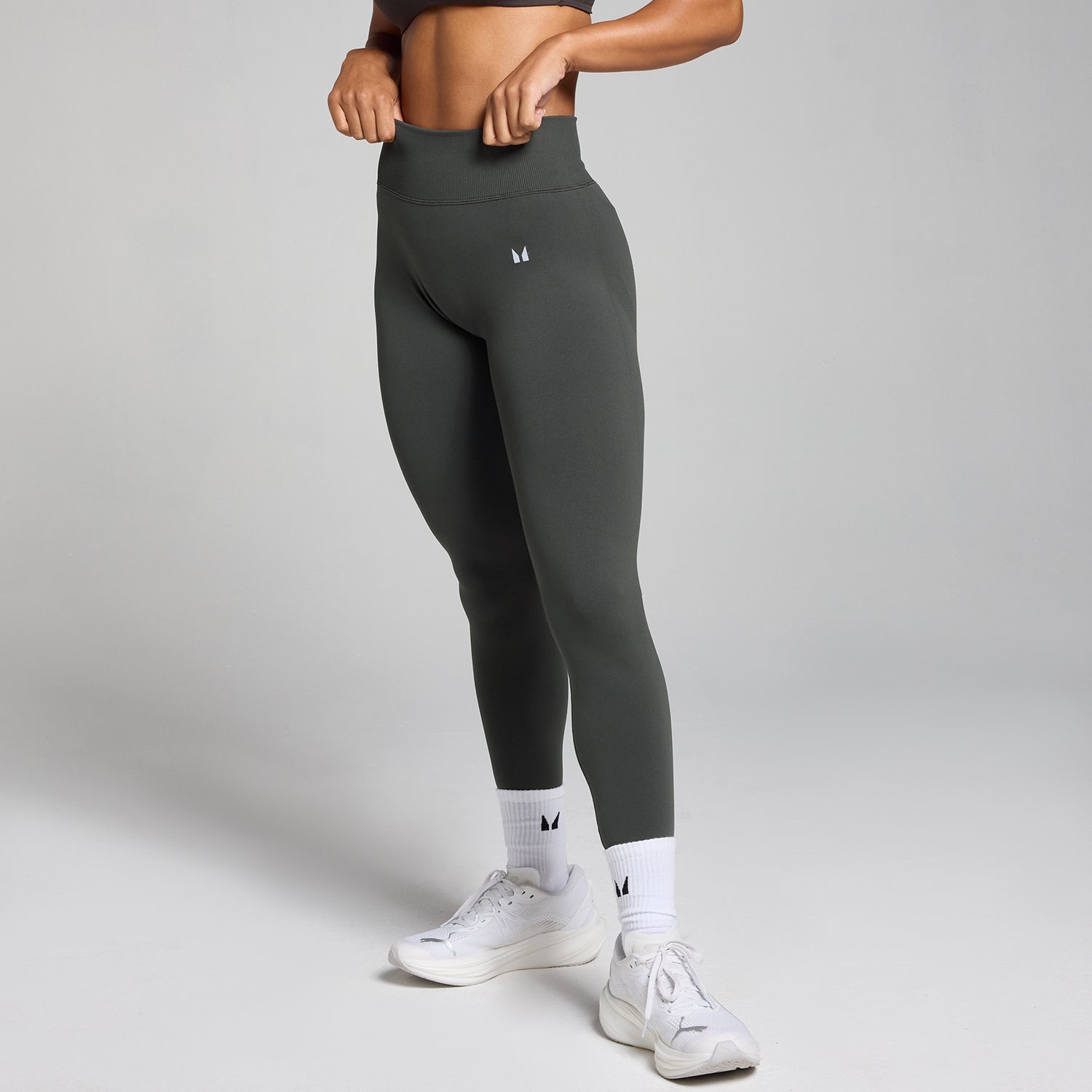 MP Women's Tempo Mid-Rise Seamless Leggings - Night Grey - XS