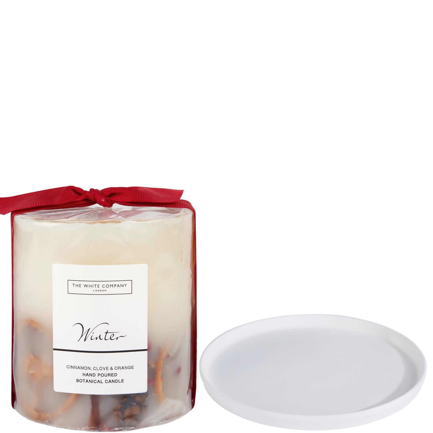 The White Company Winter Botanical Candle and Plate - Medium