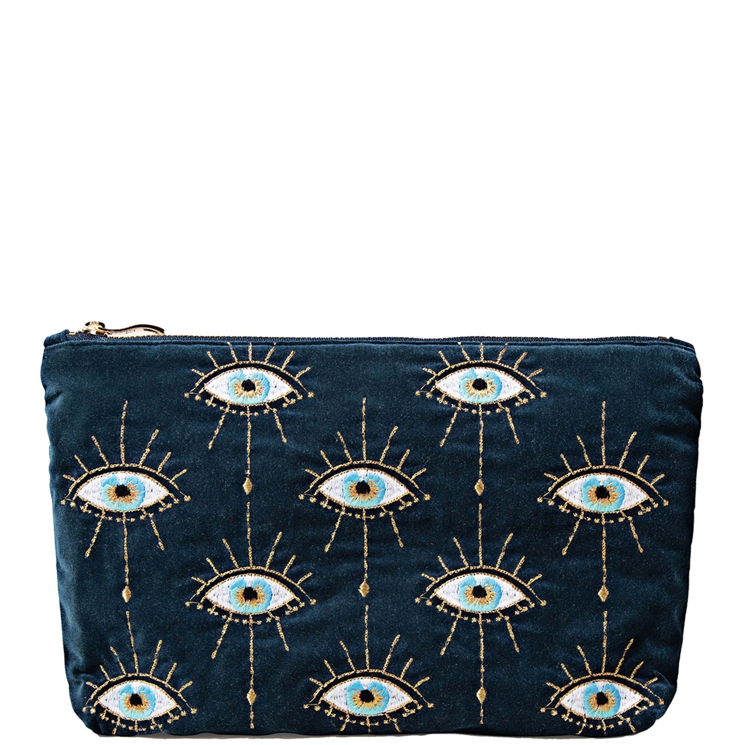 Elizabeth Scarlett Mystical Eye Ink Blue Velvet Everyday Pouch