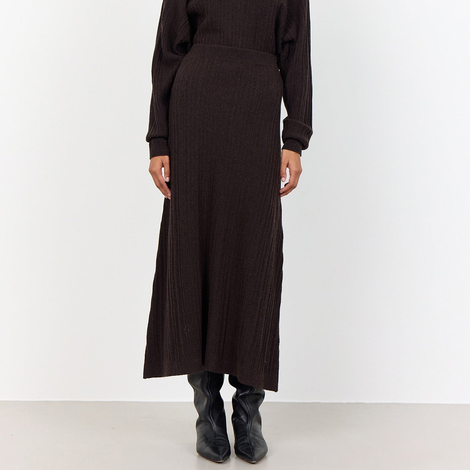 Leveté Room Jade Ribbed Wool-Blend Knit Skirt - XS/ 34