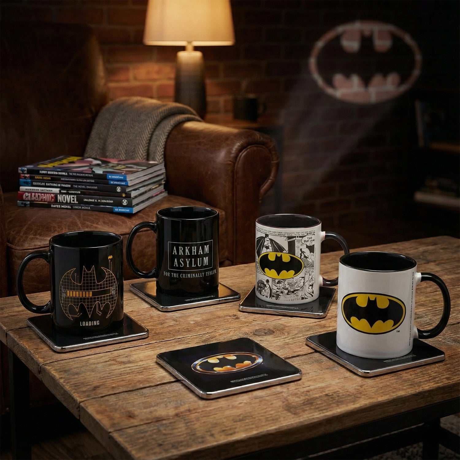 Batman 4x Mugs & Coasters Bundle