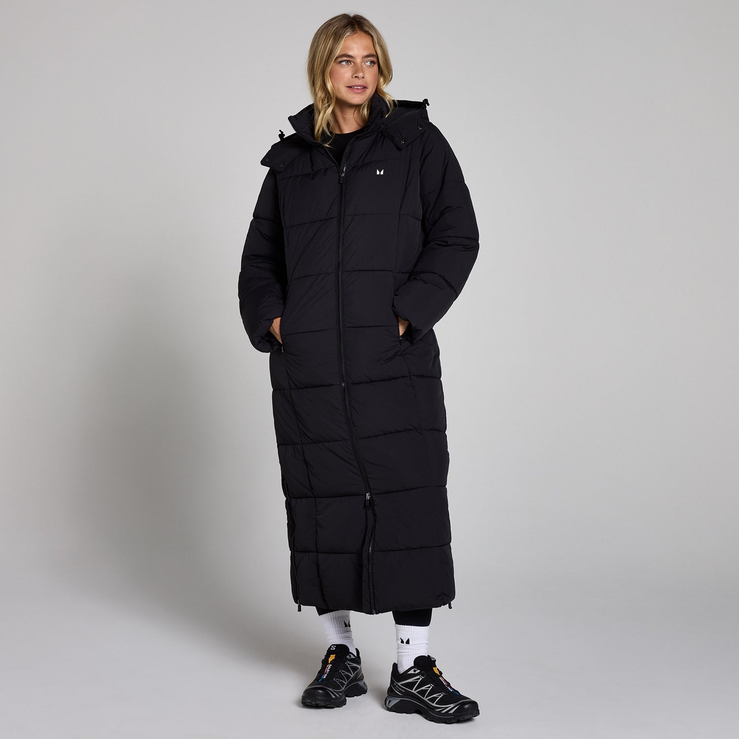 MP Women's Maxi Padded Puffer Jacket - Black - XS