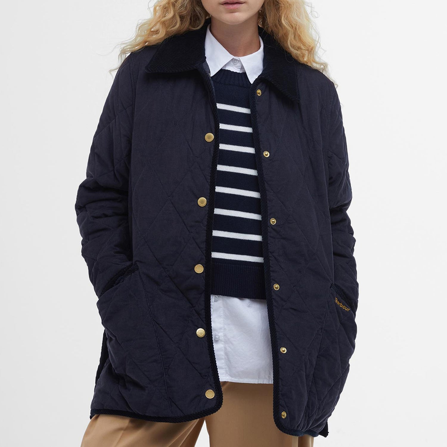 Barbour Cornelia Quilted Cotton-Corduroy Jacket - 10