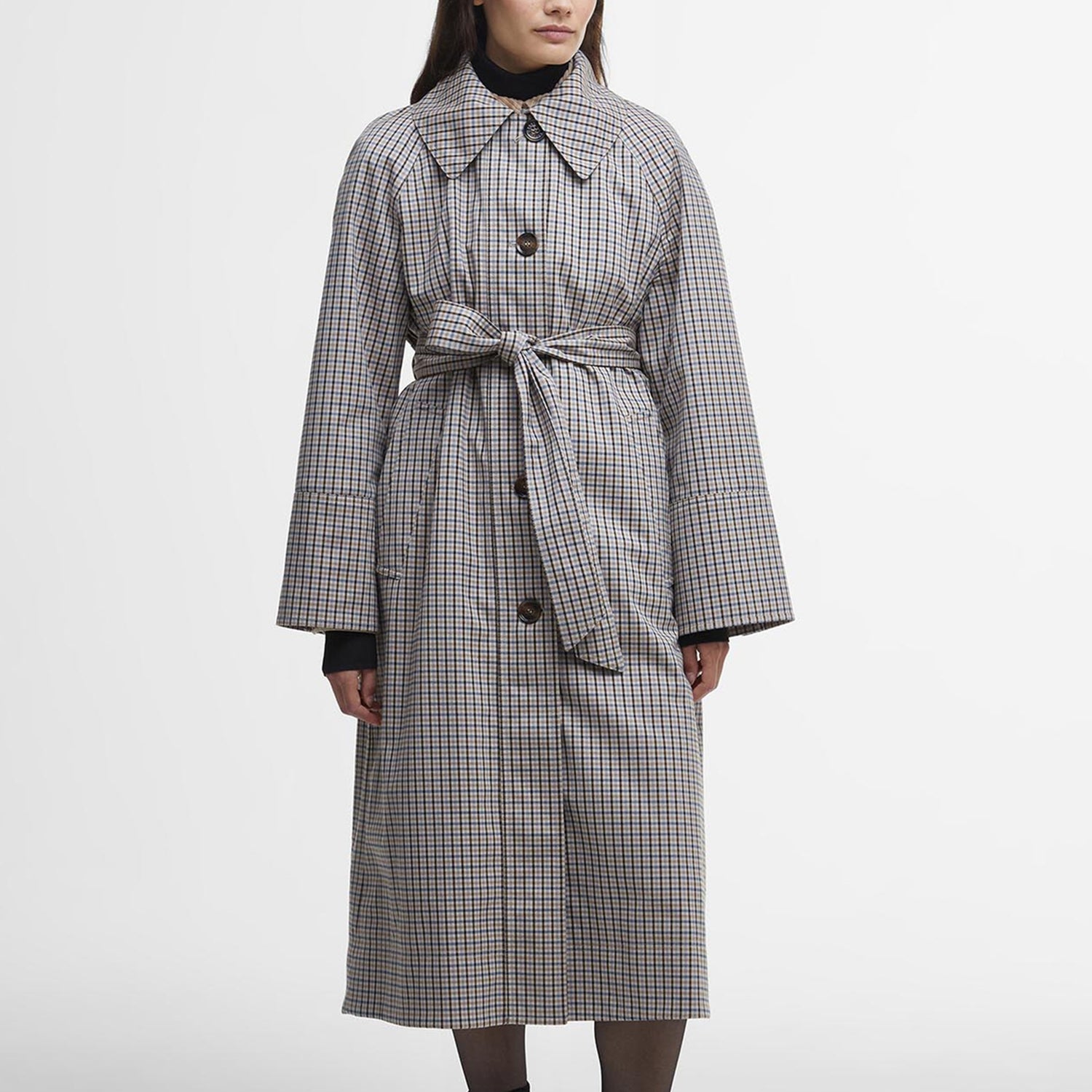 Barbour Barbour Beatrix Check Showerproof Cotton-Blend Trench Coat - 14