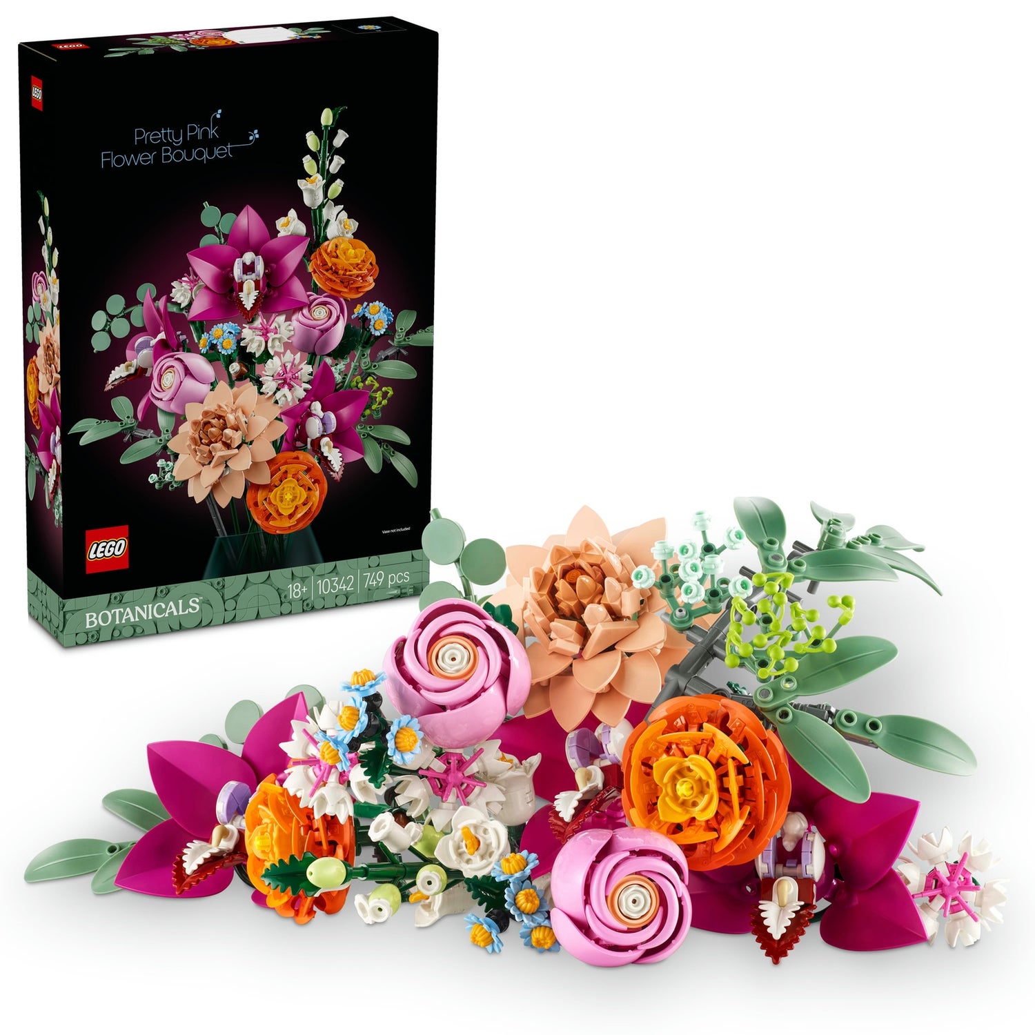 LEGO Botanicals Pretty Pink Flower Bouquet Decor Set 10342