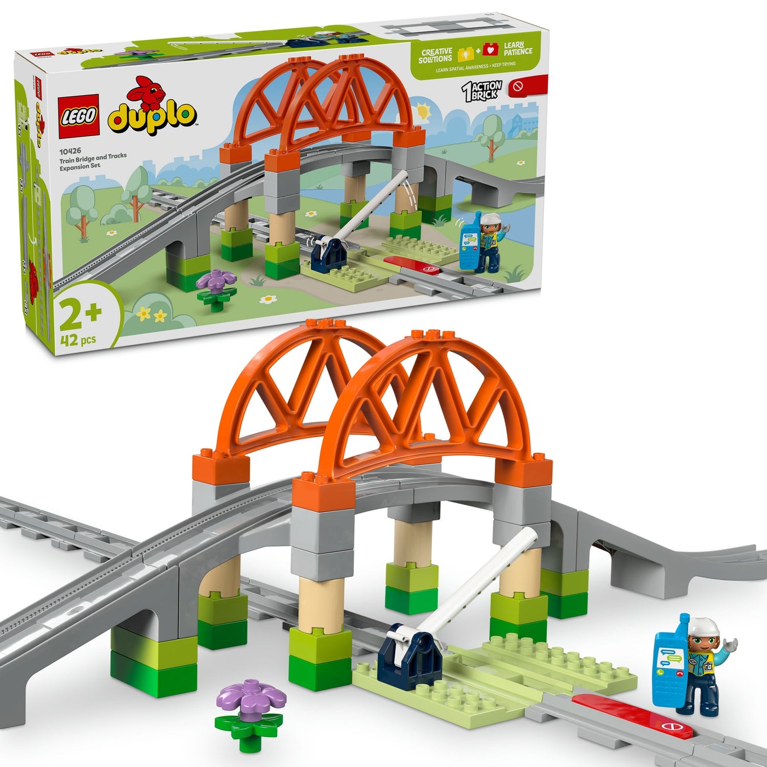 LEGO DUPLO Train Bridge and Tracks Expansion Set Toy 10426 Toys Zavvi US