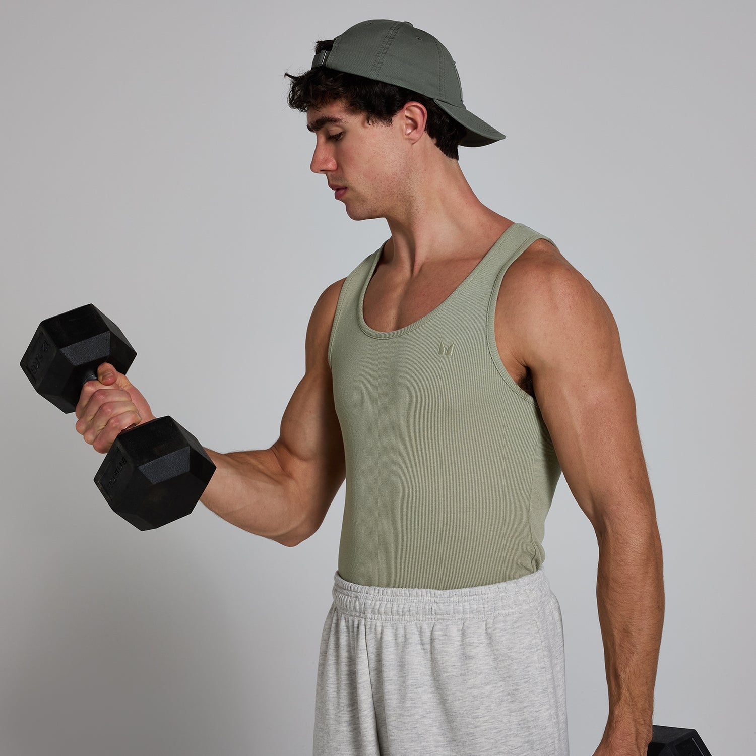 MP Men's Ribbed Muscle Fit Tank - Deep Sage - XL