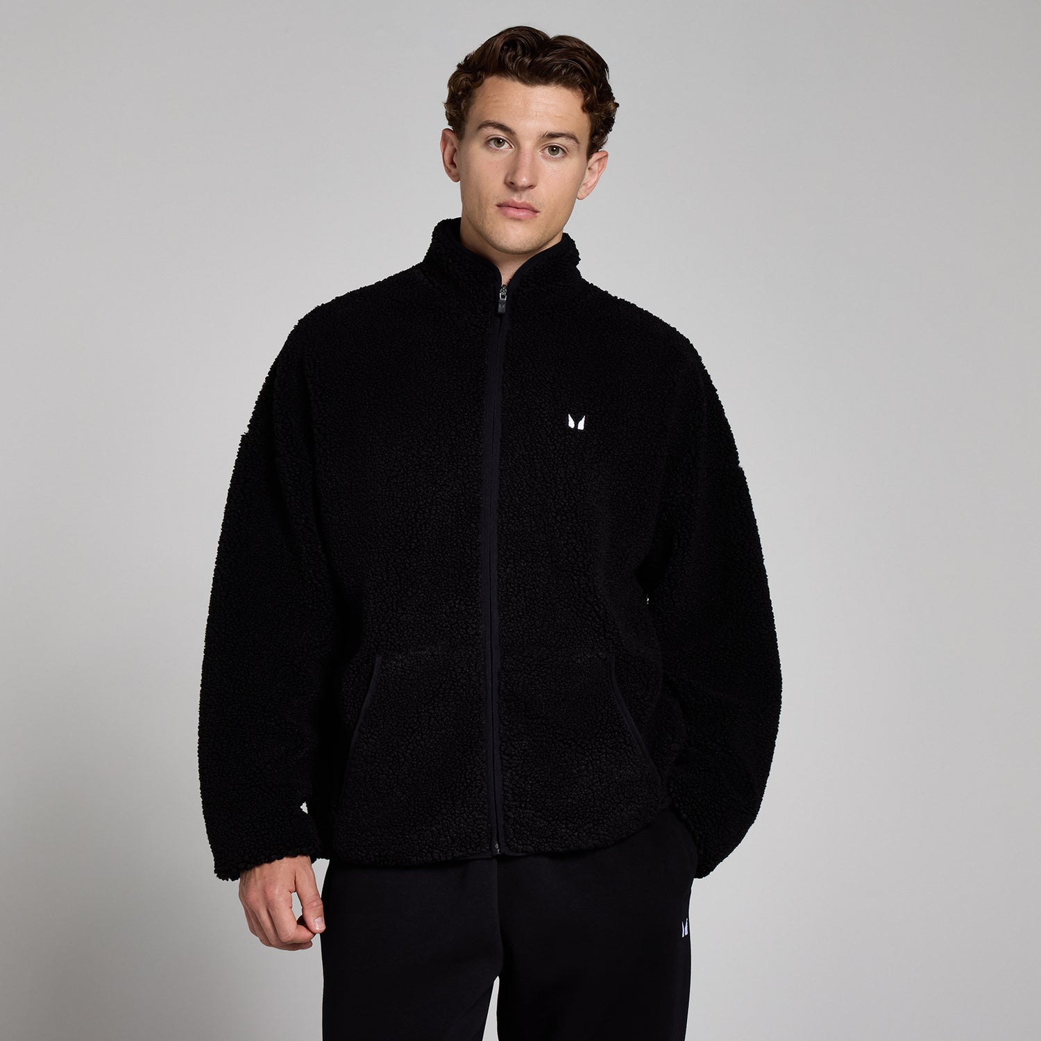 MP Men's Borg Full Zip - Black - XS