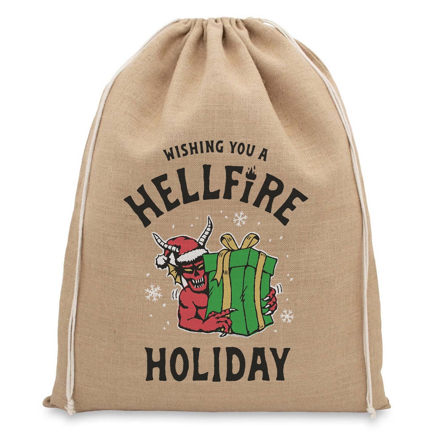 Stranger Things Hellfire Holiday Christmas Hessian Sack