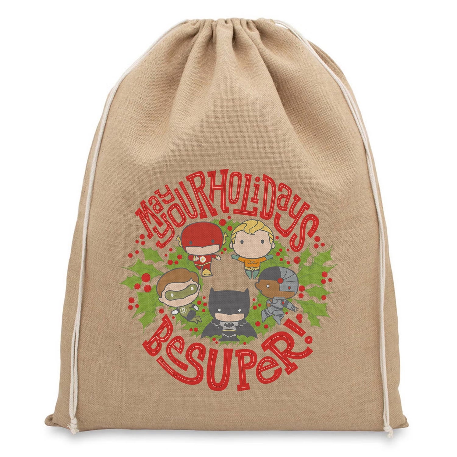 DC Justice League Super Holidays Christmas Hessian Sack