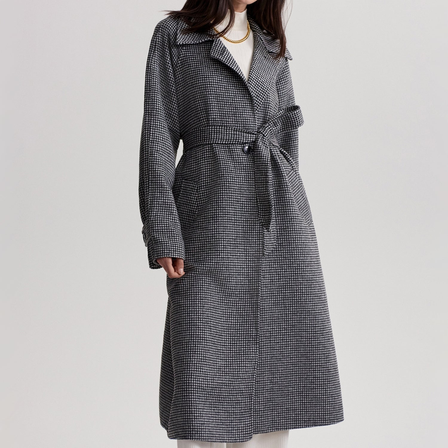Varley Fairbourn Woven Houndstooth Coat - S
