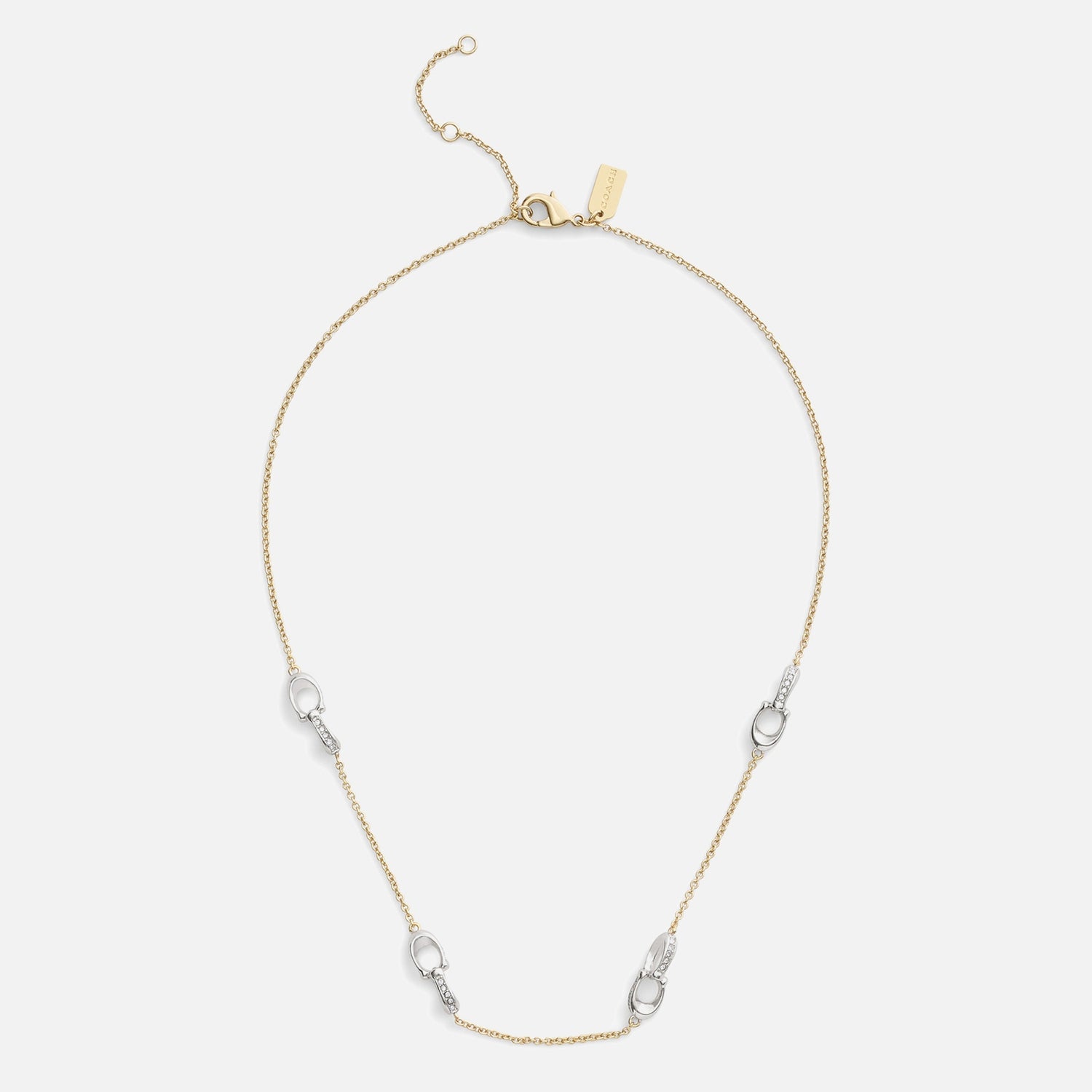 Coach Signature Pavé C Strand Gold-Toned Necklace