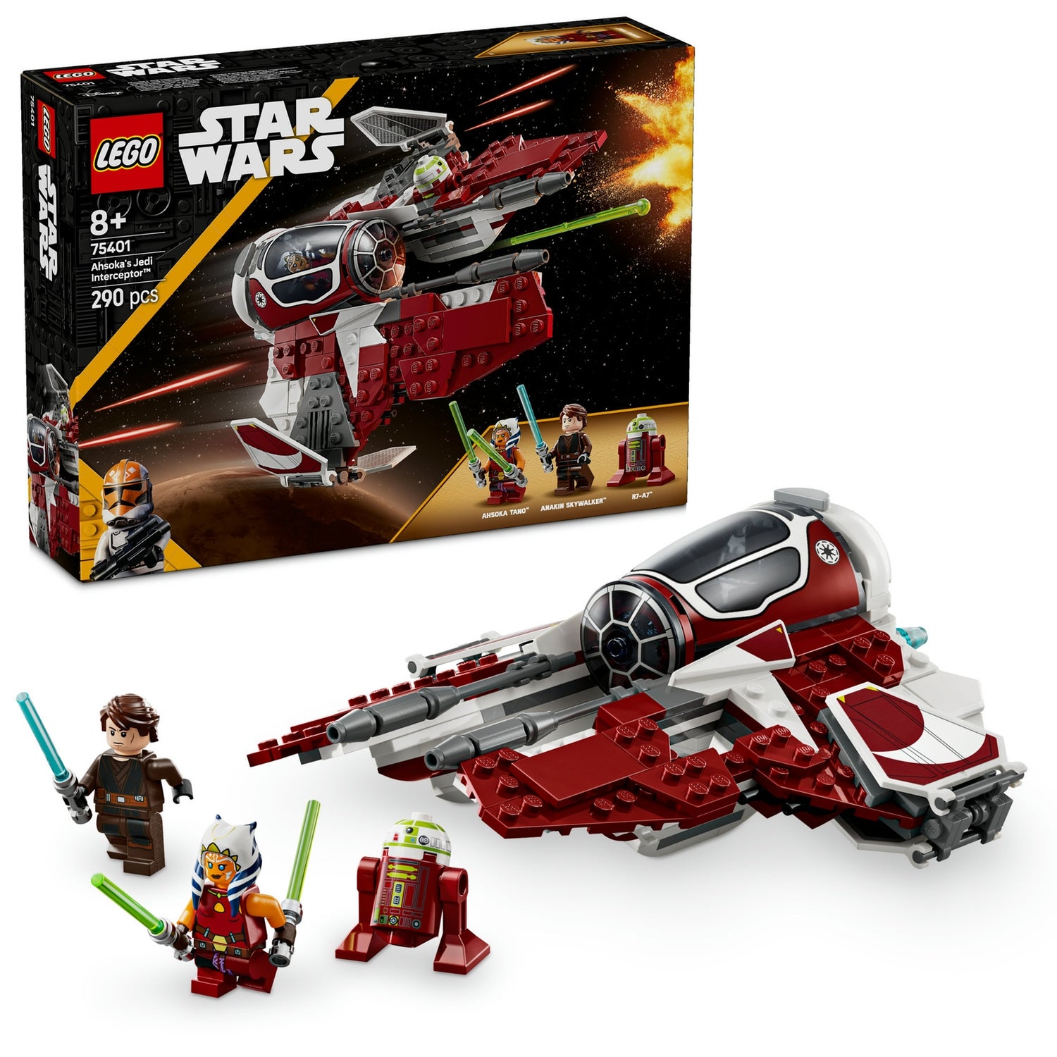 LEGO® Star Wars: The Clone Wars™ Ahsoka’s Jedi Interceptor™ Starfighter Building Toy for Kids 75401